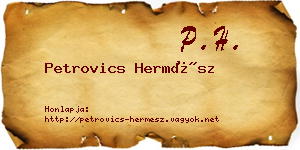 Petrovics Hermész névjegykártya